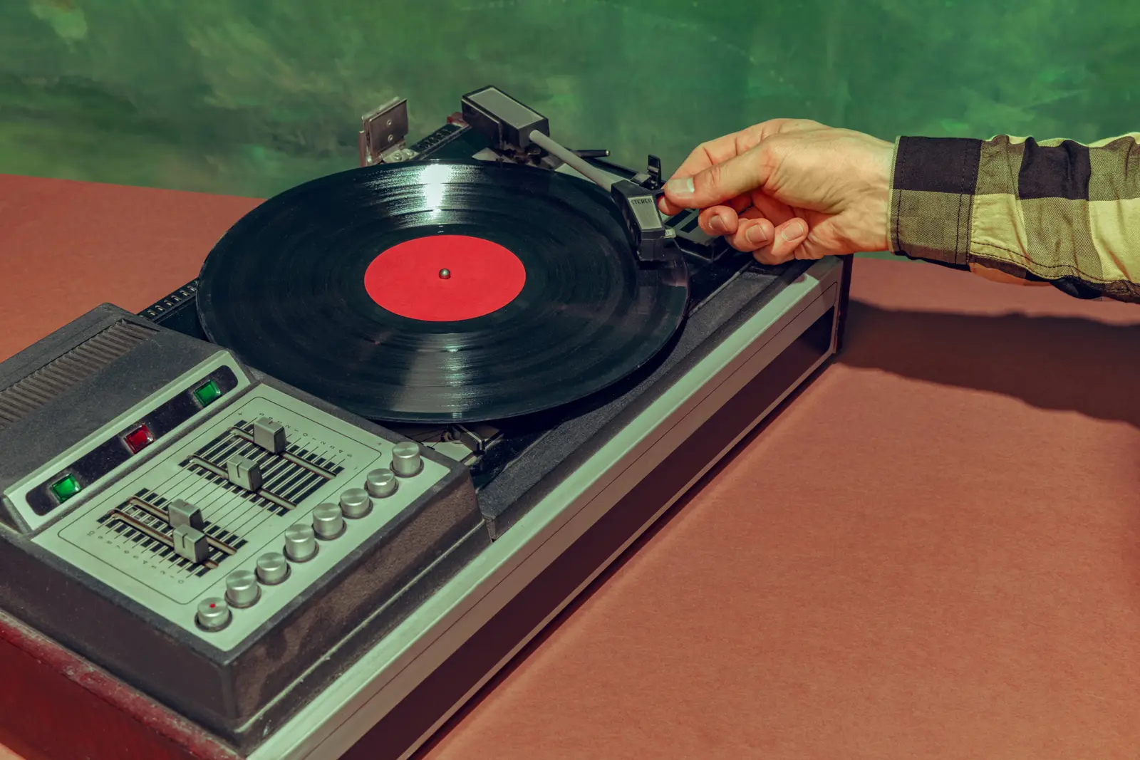 Detailed record sleeve and catalog-style layout